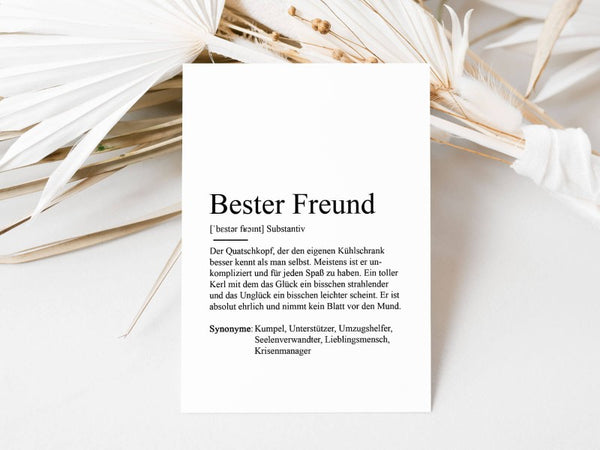 Definitionskarte "Bester Freund"