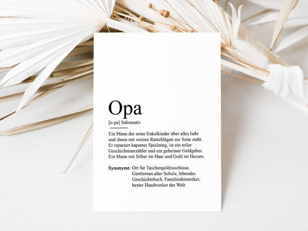 Definitionskarte "Opa" - RascheKraenze
