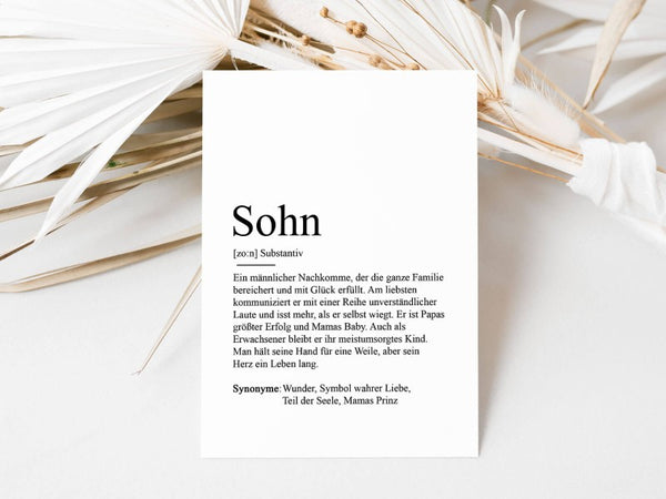 Definitionskarte "Sohn" - RascheKraenze