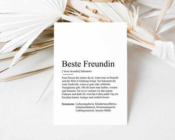 Definitionskarte "Beste Freundin" - raschekraenzedevelopment