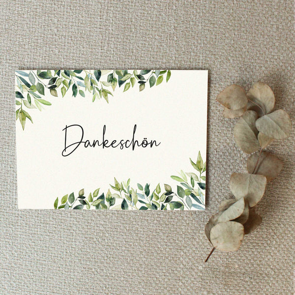 Dankeskarte "Dankeschön Eukalyptus" - raschekraenzedevelopment