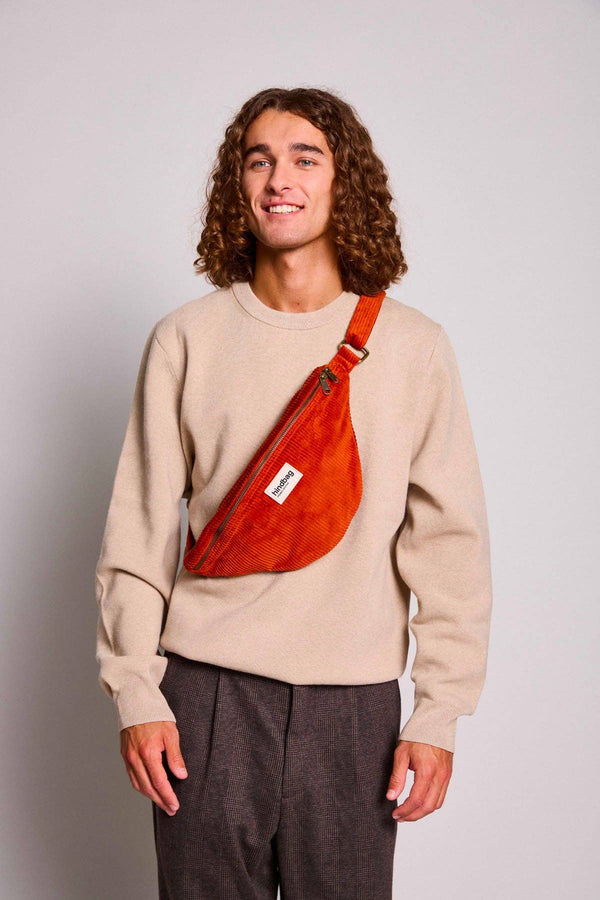 Sasha Velours Bauchtasche Ziegelstein