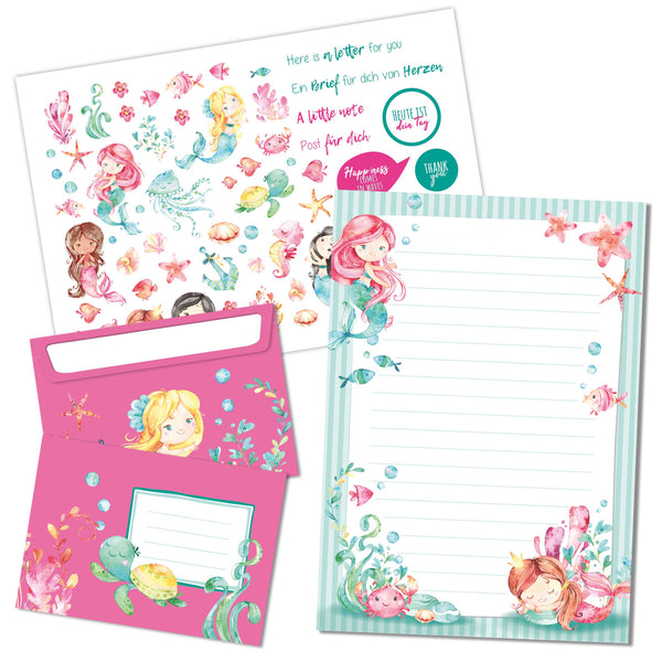 Briefblock Set - Meerjungfrau