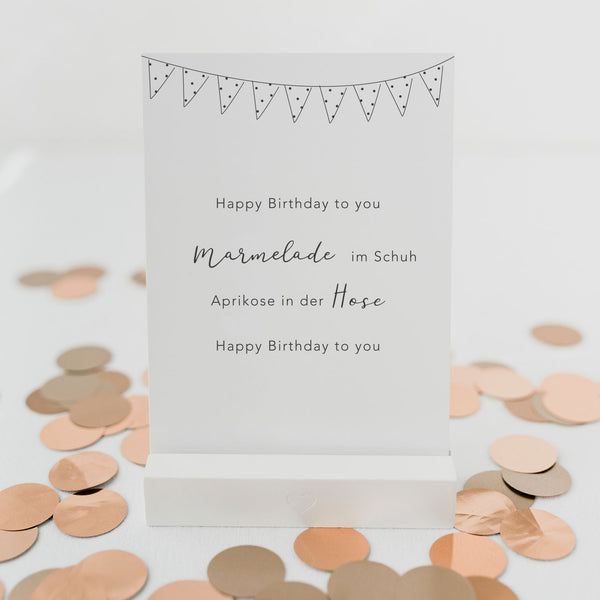 Karte "Marmelade im Schuh - Happy Birthday" - RascheKraenze