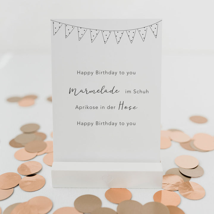 Karte "Marmelade im Schuh - Happy Birthday" - RascheKraenze