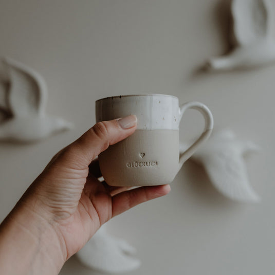 Cappuccino Tasse "Glücklich"