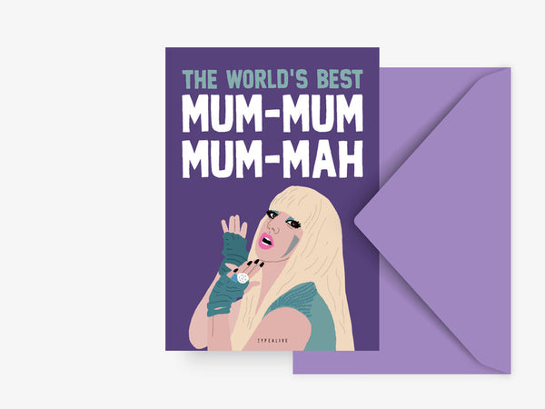 Geburtstagskarte "World's Best Mum-Mum-Mum" - RascheKraenze
